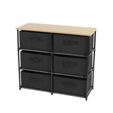 Comoda textila neagra 6 sertare 75,6 x 68 cm Urban Living