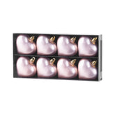 Set 8 globuri de Craciun 6 cm inimioare roz, plastic - Hearts MagicHome