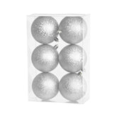 Set 6 globuri de Craciun Ø8 cm argintii, plastic - Uni MagicHome