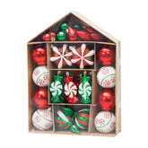 Set 32 globuri de Craciun diverse forme si culori, plastic - House MagicHome