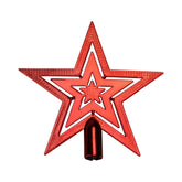 Varf de brad stea de Craciun rosie 20 cm MagicHome