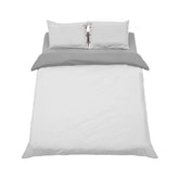 Lenjerie de pat din bumbac, pentru 2 persoane, 3 piese, gri inchis/gri deschis