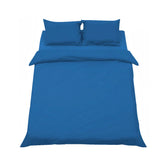 Lenjerie de pat din bumbac, pentru 2 persoane, 3 piese, albastru