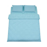 Lenjerie de pat din microfibra cu broderie, pentru 2 persoane, 4 piese, albastru deschis Tuffata