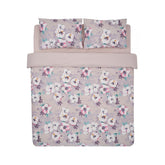 Lenjerie de pat din bumbac, pentru 2 persoane, 4 piese, roz King Size LEA