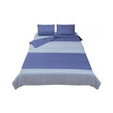 Lenjerie de pat din bumbac, pentru 2 persoane, 4 piese, albastru King Size IAN