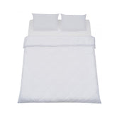 Lenjerie de pat din microfibra cu broderie, pentru 2 persoane, 4 piese, alb Tuffata