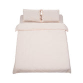 Lenjerie de pat din bumbac, pentru 2 persoane, 3 piese, crem