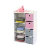 Dulapior copii din MDF si textil roz/gri 96 cm Happy JudyWild