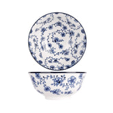 Set 4 boluri alb/albastru din portelan Ø15 cm Flor Azul Cosy&Trendy