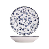 Set 4 farfurii adanci alb/albastru din portelan Ø20 cm Flor Azul Cosy&Trendy