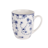 Set 4 cani alb/albastru din portelan 37 cl Flor Azul Cosy&Trendy