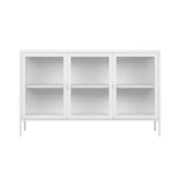 Bufet inferior alb din otel si sticla 140 cm Brisbane House Nordic