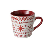 Cana de Craciun rosu/alb cu fulgi de zapada 190 ml Boltze