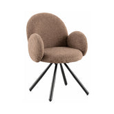 Scaun dining rotativ, maro deschis, tapiserie textil si cadru metalic, 60x63x87 cm Teddy HARO