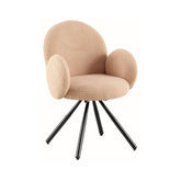 Scaun dining rotativ, maro deschis, tapiserie textil si cadru metalic, 60x63x87 cm Teddy HARO