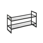 Suport de incaltaminte negru suprapozabil din metal 70x36x24 cm Shoe rack 2 shelves Zeller