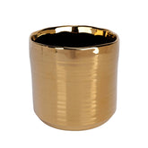 Suport decorativ pentru ghiveci, auriu, ceramic, Ø13x12,5 cm Gold Cosy&Trendy