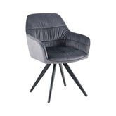 Scaun dining gri, tapiserie textil si cadru metalic, rotativ, 60x60x85 cm Lodge HARO