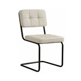 Scaun living/dining crem din piele artificiala si metal Oslo View Haro