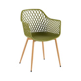 Scaun dining verde-oliv din polipropilena si metal Diamond Haro