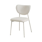 Scaun dining Forum Ha.ro, crem, tapițat cu material textil și cadru metalic lite-camel, design modern și stivuibil