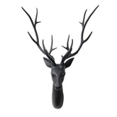 Decorațiune de perete Jenus 98 cm, cap de cerb din aluminiu negru mat, realizată manual
