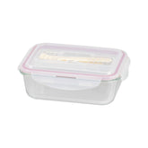 Caserola dreptunghiulara 1000 ml din sticla, cu tacamuri si capac, MagicHome Clip