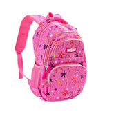 Ghiozdan roz cu stelute, 4 compartimente, 38x25x15 cm