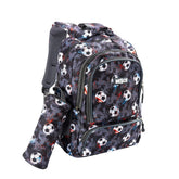 Ghiozdan + penar gri Fotbal, 4 compartimente, 44x32x16 cm