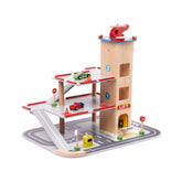Set de joaca garaj din lemn cu patru niveluri Lulilo