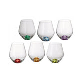 Set de 6 pahare pentru apa, multicolor, din cristal de Bohemia, 500 ml, Tori Color