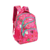 Ghiozdan roz cu inimi, 4 compartimente, 44x32x16 cm