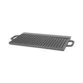 Tava cu functie dubla (grill/plita) din fonta cu manere 520x235x15 mm