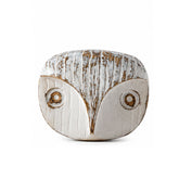 Decoratiune bufnita alba din polirasina 8.5 cm Yazhi