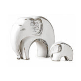 Set de 2 decoratiuni elefanti albi din polirasina 21.5 cm Yazhi