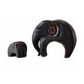 Set de 2 decoratiuni elefanti maro din polirasina 21.5 cm Yazhi