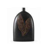 Vaza neagra din polirasina 35 cm Leaf & Satin Yazhi
