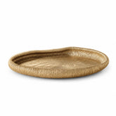 Platou decorativ auriu din polirasina 40.5 cm Leaf & Satin Yazhi