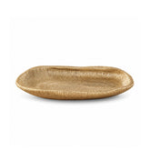 Platou decorativ auriu din polirasina 35 cm Leaf & Satin Yazhi