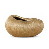 Bol decorativ auriu din polirasina 33x25x17.5 cm Leaf & Satin Yazhi