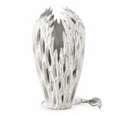 Veioza alba din polirasina 45 cm Nature Wood Yazhi
