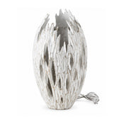 Veioza alba din polirasina 40.5 cm Nature Wood Yazhi