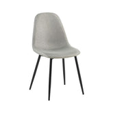 Scaun de bucatarie cu sezut textil gri si picioare metalice negre, 50x44x85 cm, Celeste HARO