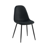 Scaun de bucatarie cu sezut textil negru si picioare metalice negre, 50x44x85 cm, Celeste HARO