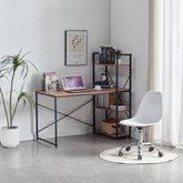 Birou cu cadru metalic negru si blat din MDF melaminat maro, 15 mm grosime, 120x60x121 cm Storia 2 HARO