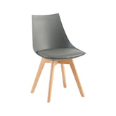 Scaun de bucatarie/dining gri inchis (antracit) din PP si lemn cu perna moale din piele ecologica, Norse HARO