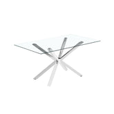 Masa transparenta din sticla si metal 150x90x75 cm Clario HARO