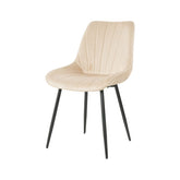 Pachet 3+1 Scaun dining bej cu cadru metalic fix si sezut textil Lisse A866 HARO