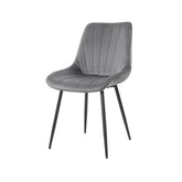 Scaun dining gri cu cadru metalic fix si sezut textil, 60x60x80 cm, Lisse A866 HARO